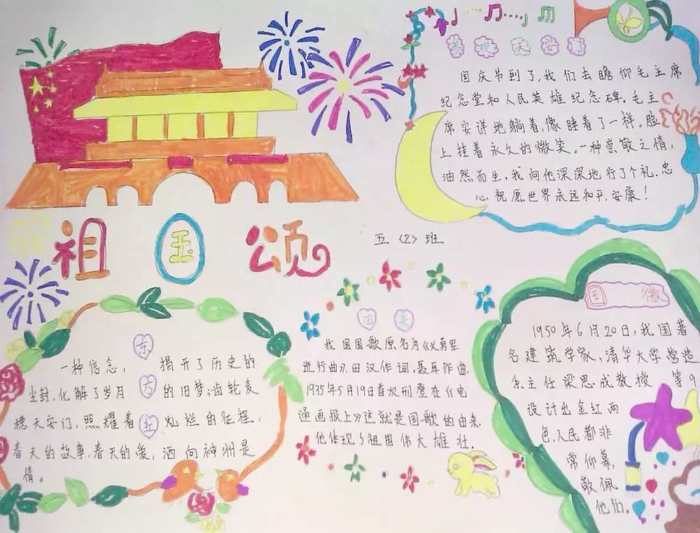 国庆节的手抄报怎么画 关于国庆节的手抄报图片